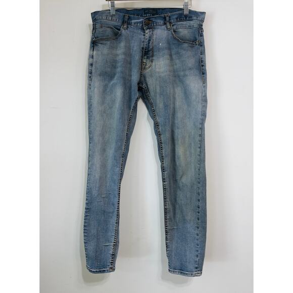 ZARA MAN Jeans Distressed Slim Fit Light Wash Denim sz 36 Thrashed Streetwear - Picture 1 of 6